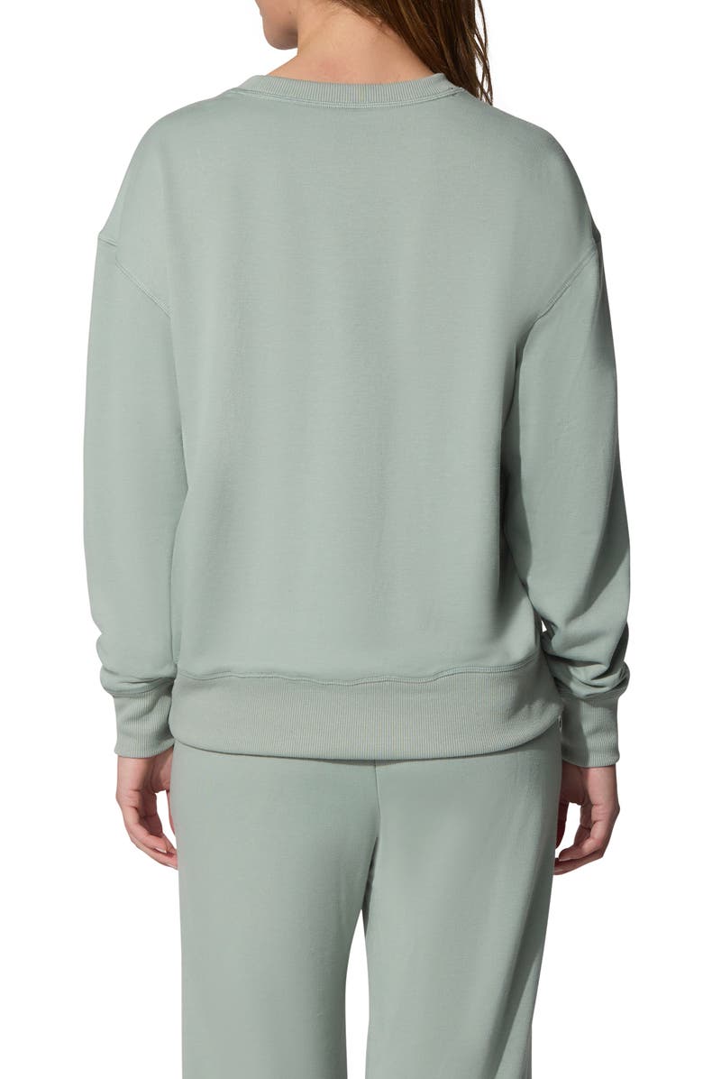 YOGALICIOUS All Day Long Brushed Terry Sweatshirt & Leggings Set, Alternate, color, Green Milieu