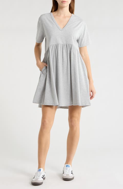 Short Sleeve Knit Swing Dress