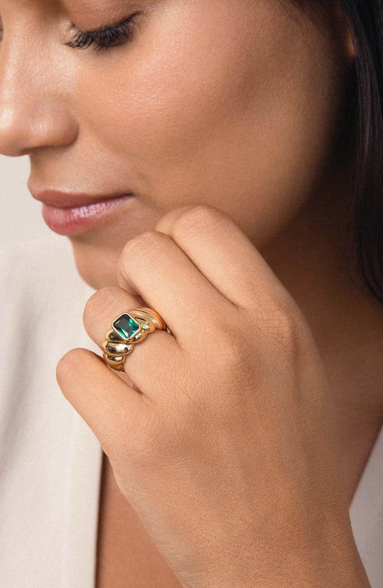 Ettika So Twisted Statement Ring, Alternate, color, Green