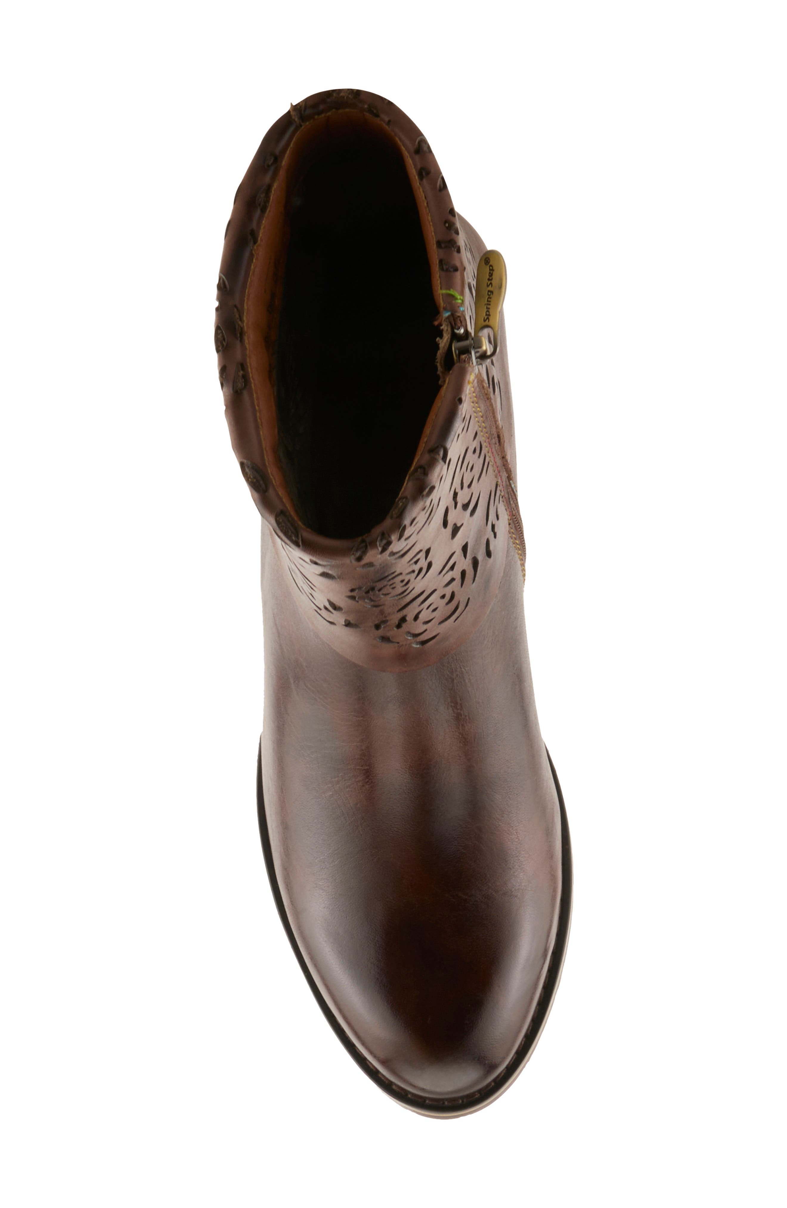 Kissofarose Leather Bootie, Alternate, color, DARK BROWN