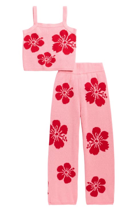 Kids' Hibiscus Romy Knit Crop Top & Pants Set