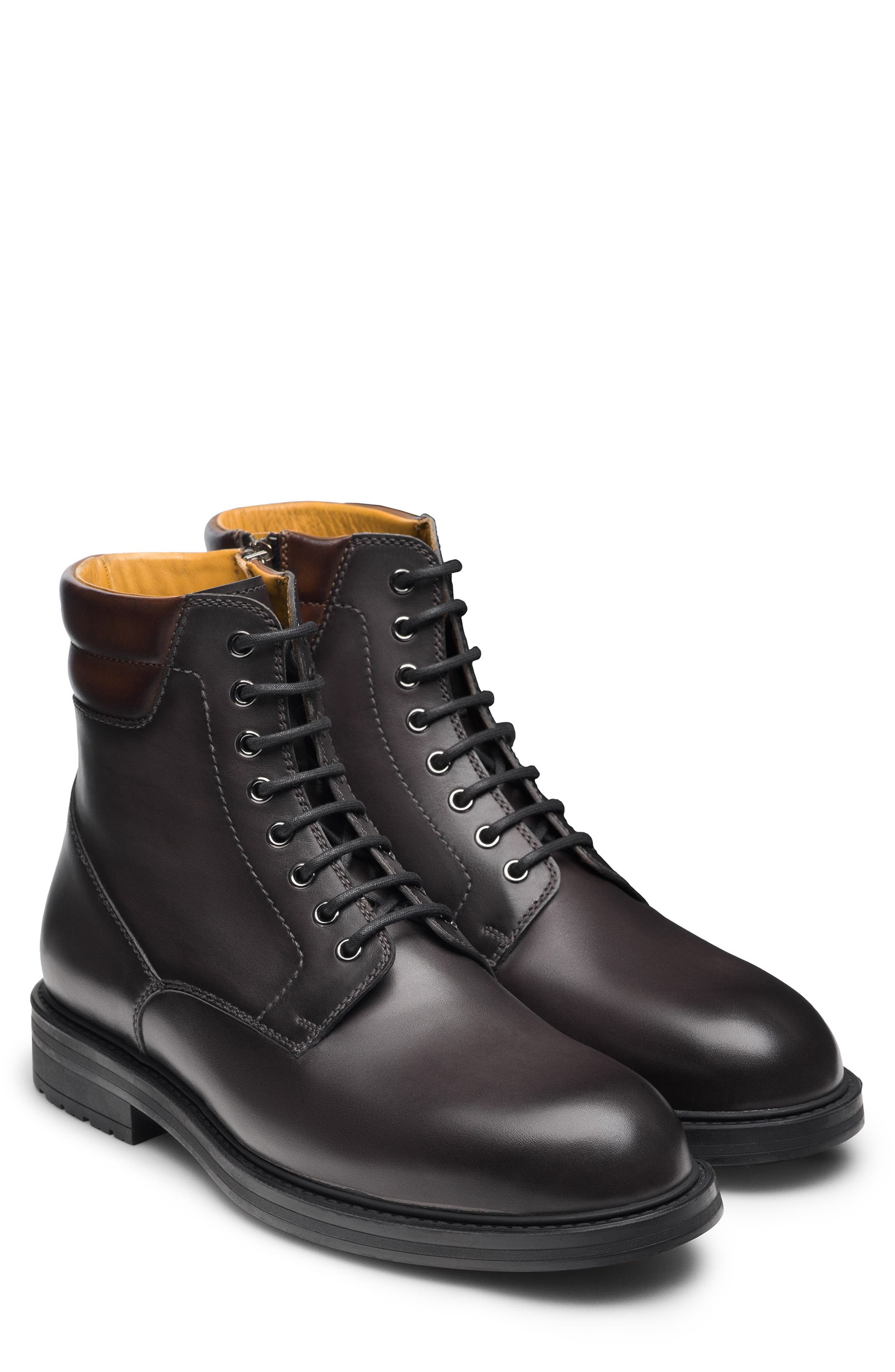 Magnanni Grayson Lace-Up Lug Sole Boot, Main, color, 