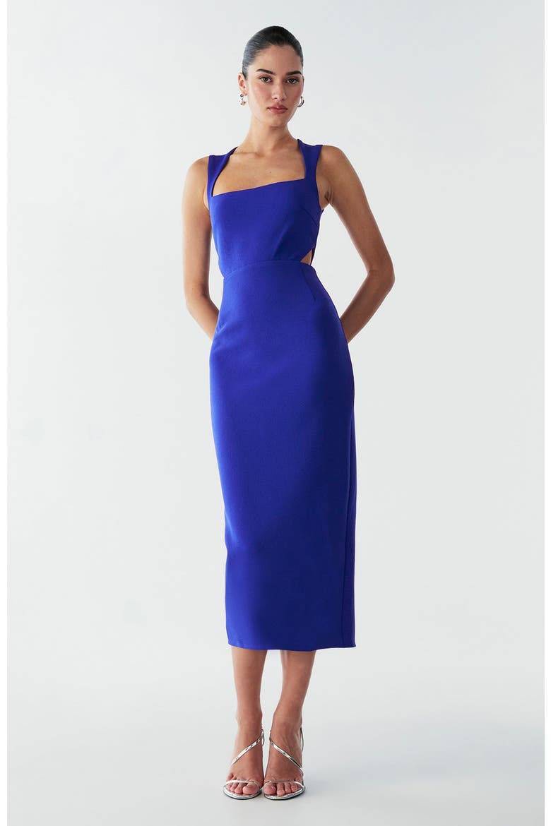 Riri Midi Dress, Alternate, color, Cobalt Blue