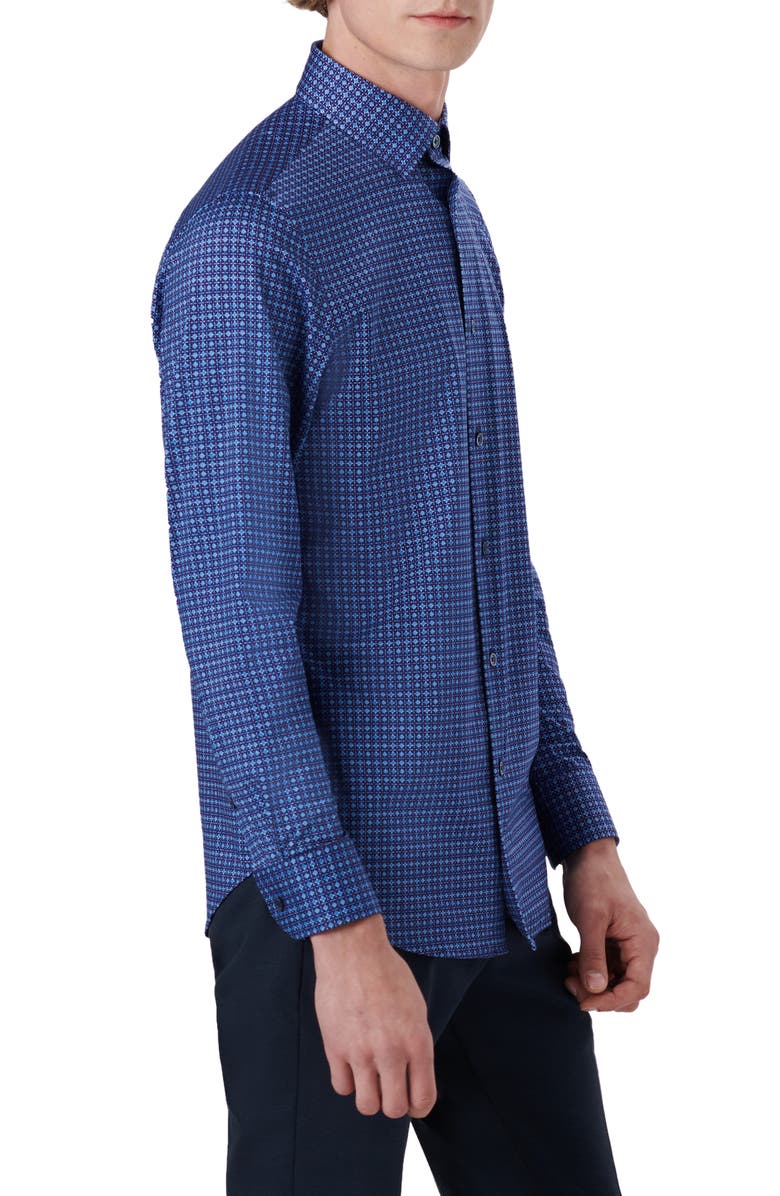 Bugatchi OoohCotton<sup>®</sup> Star Print Button-Up Shirt, Alternate, color,