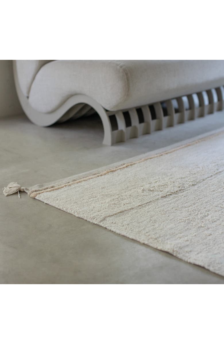 Lorena Canals Washable Rug Bloom, Alternate, color, Natural, Rose, Linen