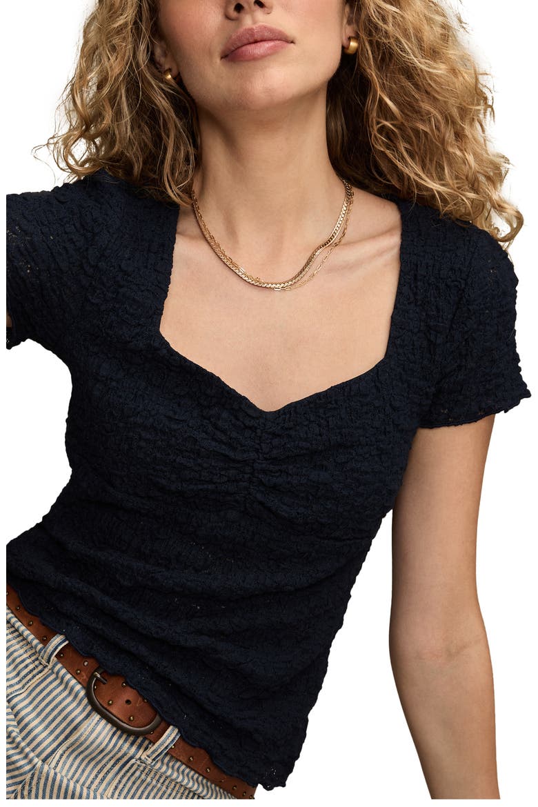 Textured Sweetheart Neck Knit Top, Alternate, color, BLACK IRIS