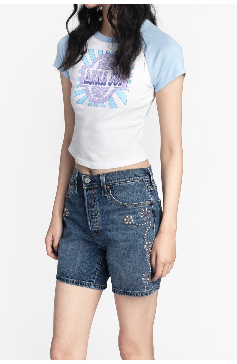 Anna Sui Spring 26 Invitation Baby Tee, Alternate, color, Baby Blue