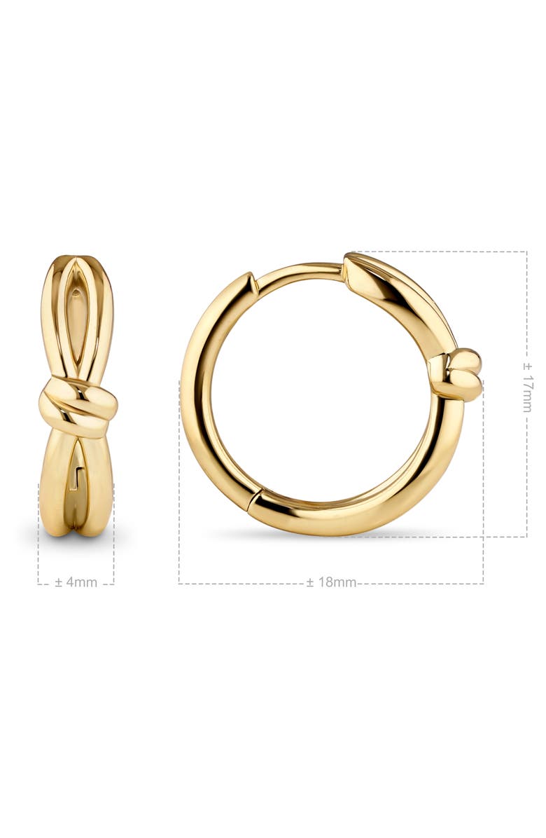 DEVATA Love Knot Hoop Earrings in Gold Plated Sterling Silver, 18mm, Alternate, color, Yellow Gold