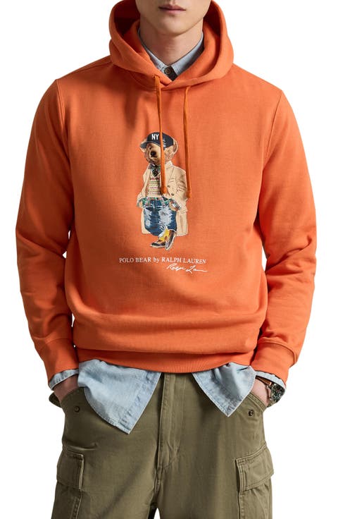 Polo Bear Cotton Blend Fleece Graphic Hoodie