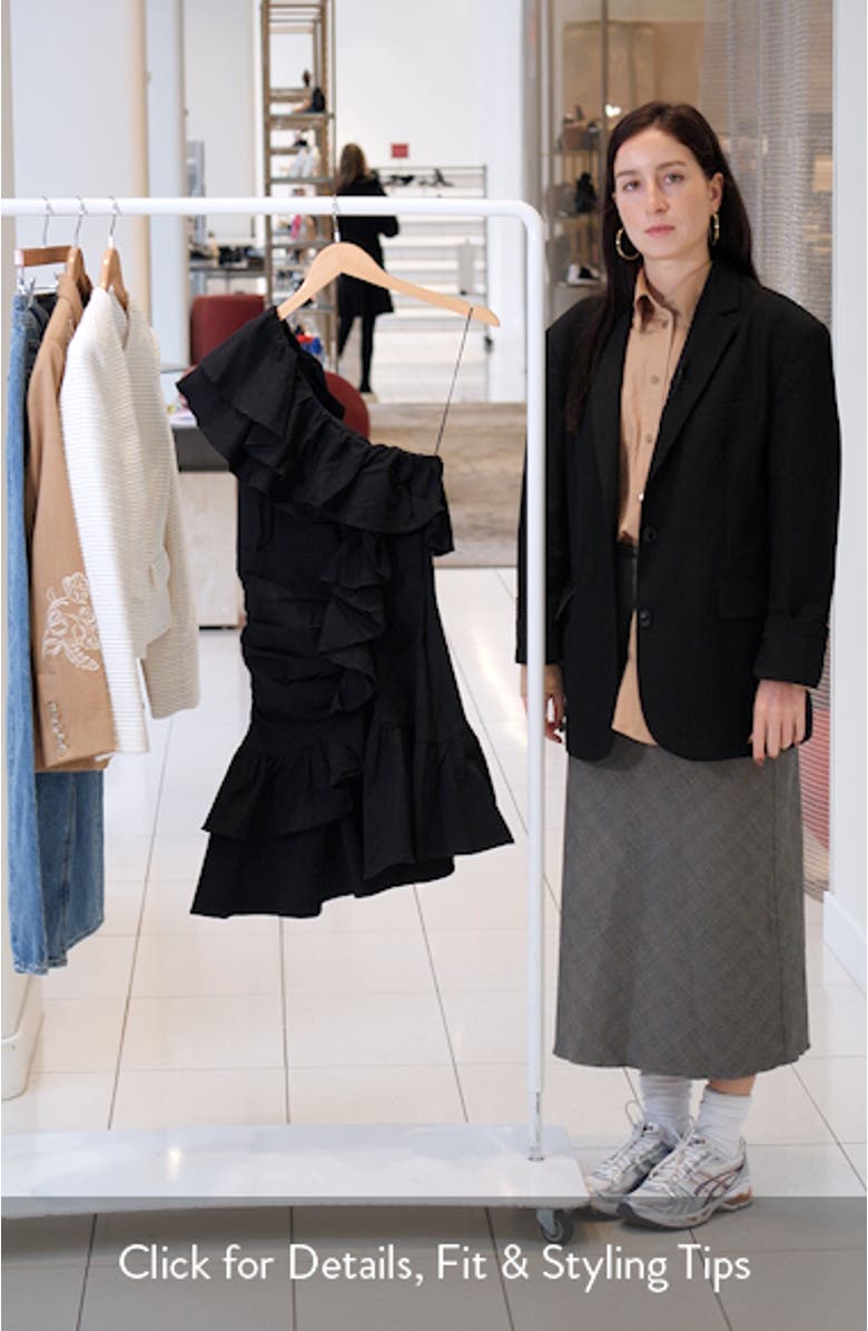 Ruffle One-Shoulder Asymmetric Cocktail Minidress, sales video thumbnail