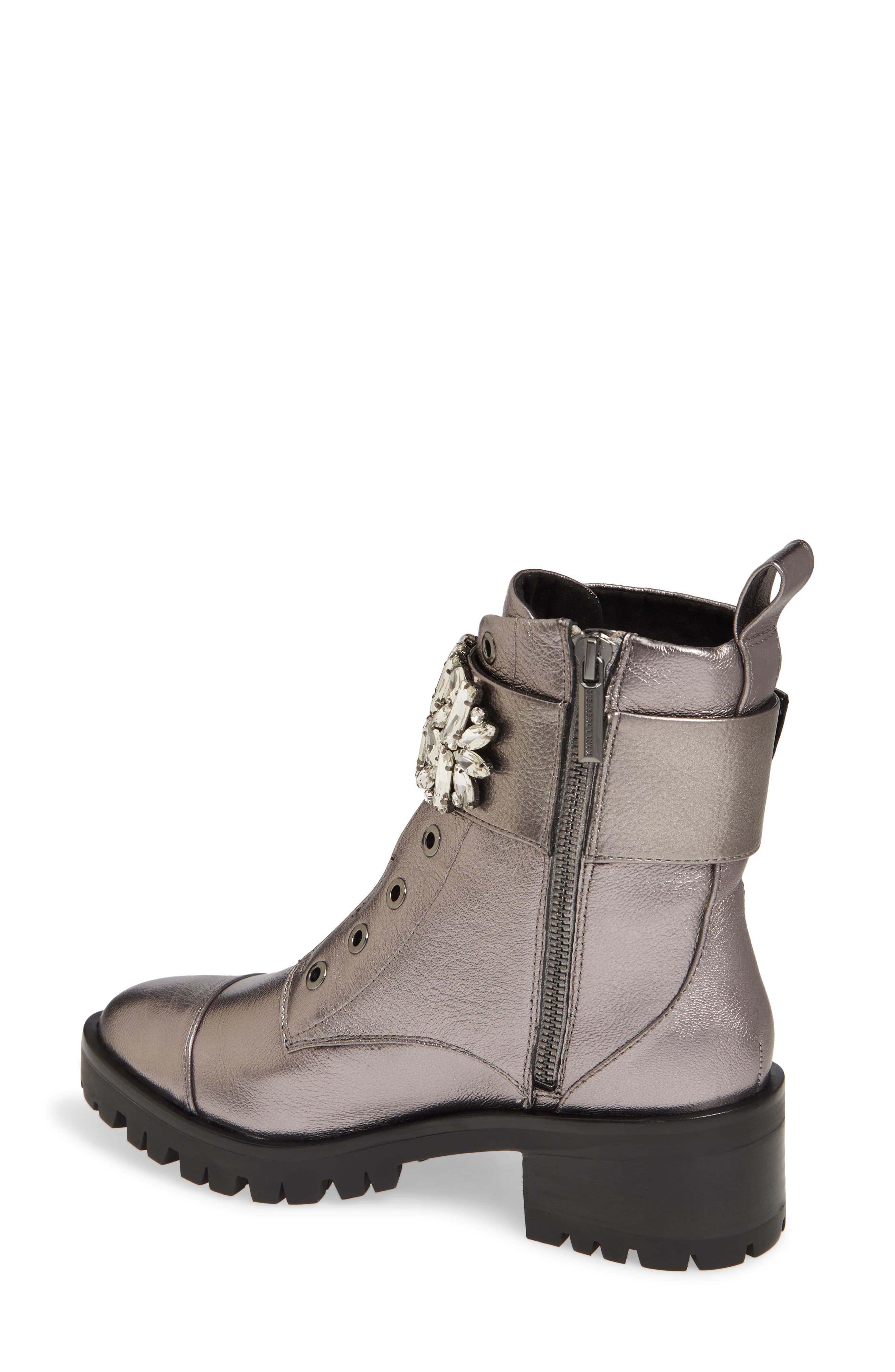 Pippa Crystal Embellished Platform Boot, Alternate, color, SILVER
