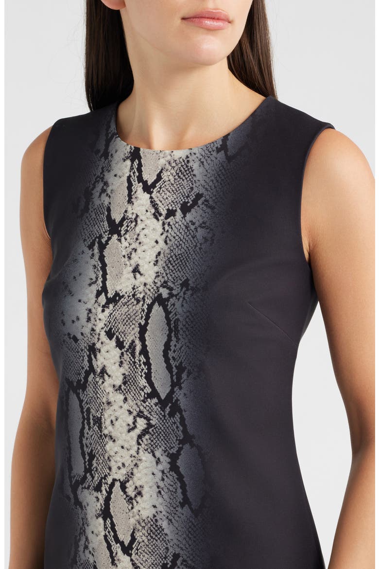 Snake Print Jewel Neck Midi Dress, Alternate, color, ANNE BLACK MULTI