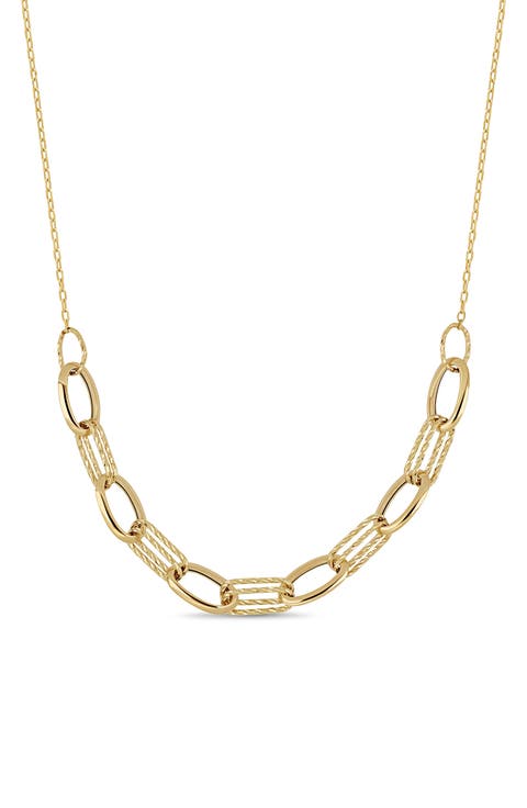 14K Yellow Gold Chain Frontal Necklace