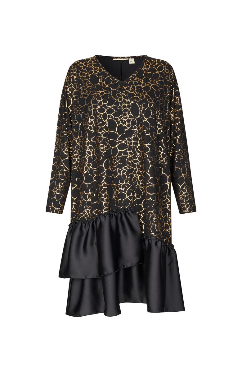 Masai Copenhagen MaNylindra Metallic Floral Print Dress, Alternate, color, Gold