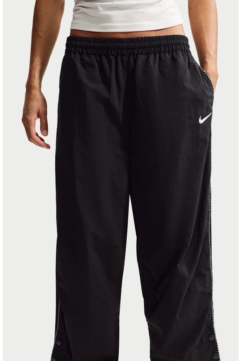 Elastic Waist Full Length Pants, Alternate, color, BLACK/ WHITE