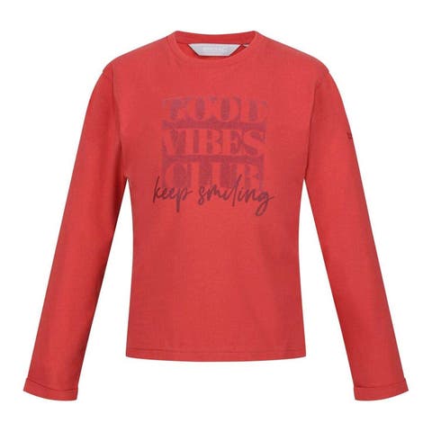 Childrens/Kids Great Outdoors Lettering Long-Sleeved T-Shirt