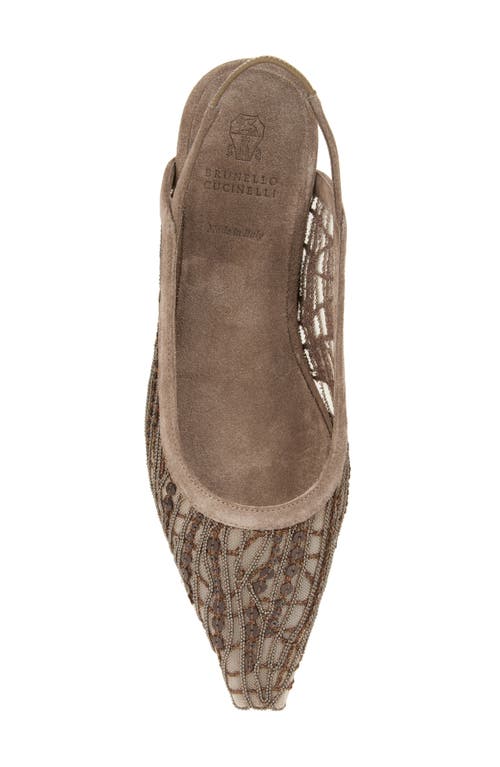 Brunello Cucinelli Ballerinas With Beads In Chocolate