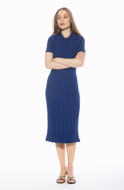 Alexia Admor Lanie Collared Knit Midi Dress In Blue