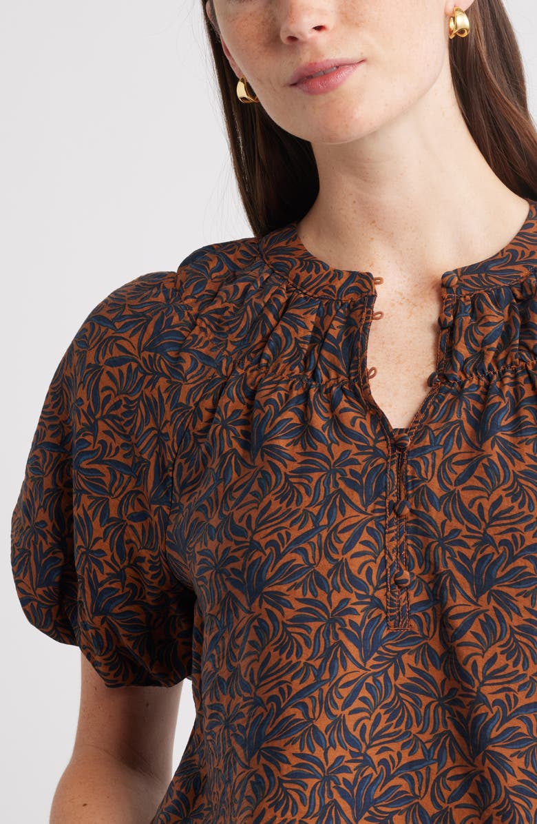 Caslon<sup>®</sup> Puff Sleeve Top, Alternate, color, Rust Bisque Cecilia Bloom