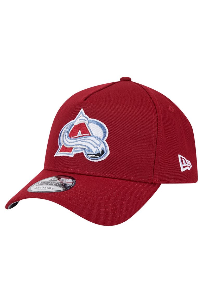 Men's New Era  Burgundy Colorado Avalanche Core A-Frame 9FORTY Adjustable Hat, Main, color, Burgundy