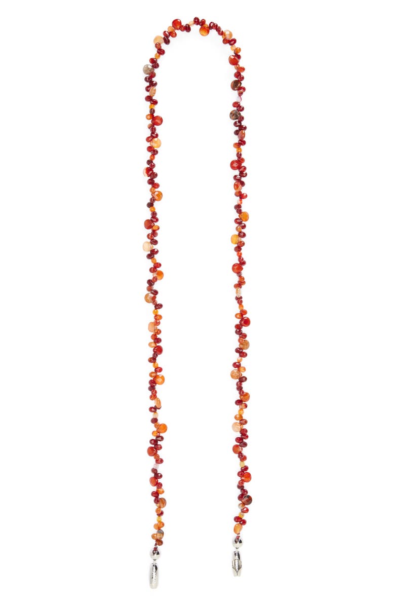 ossa Faceted Semiprecious Stone Crossbody Strap for iPhone Case, Main, color, Red Agate