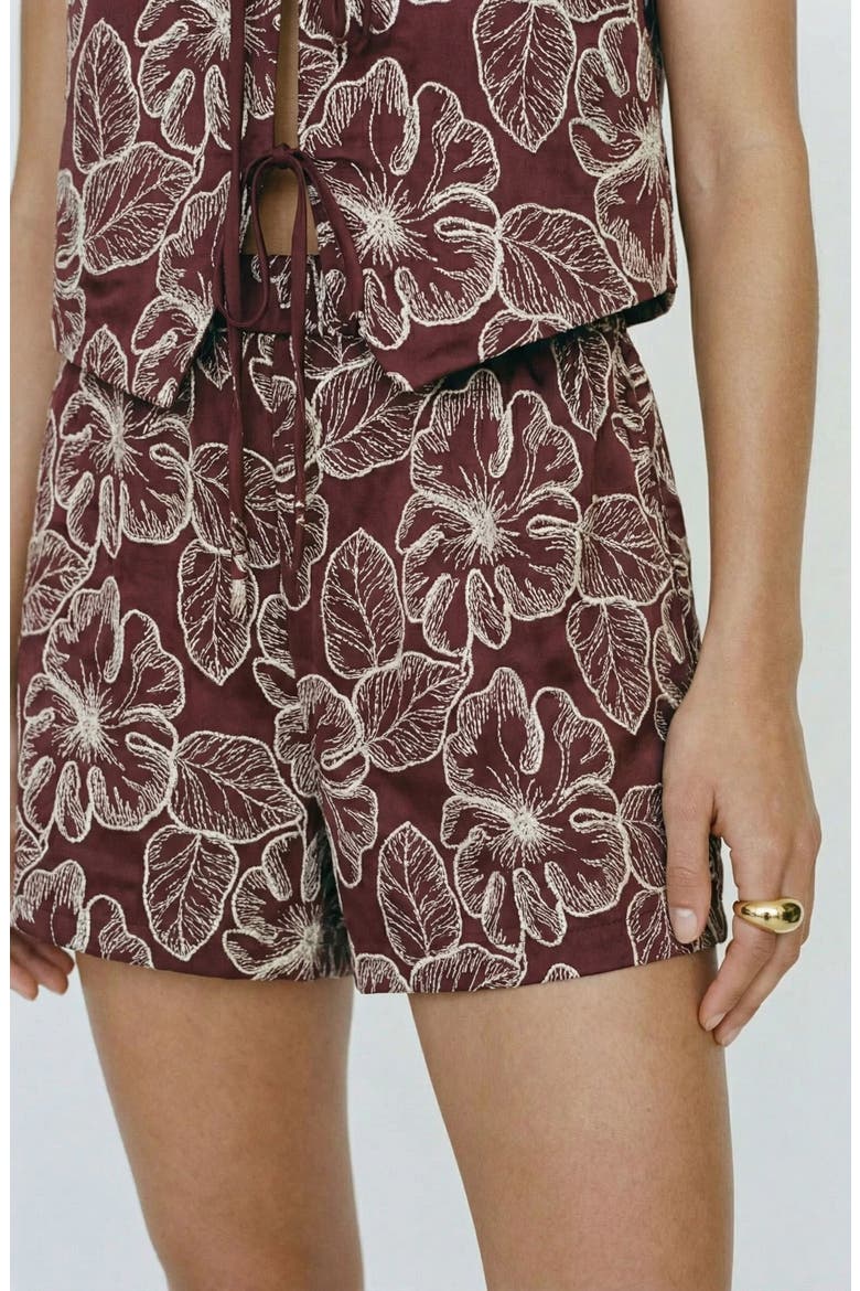 Millia Embroidered Shorts, Alternate, color, ANDORRA DETAILOATMEAL EMBROIDE