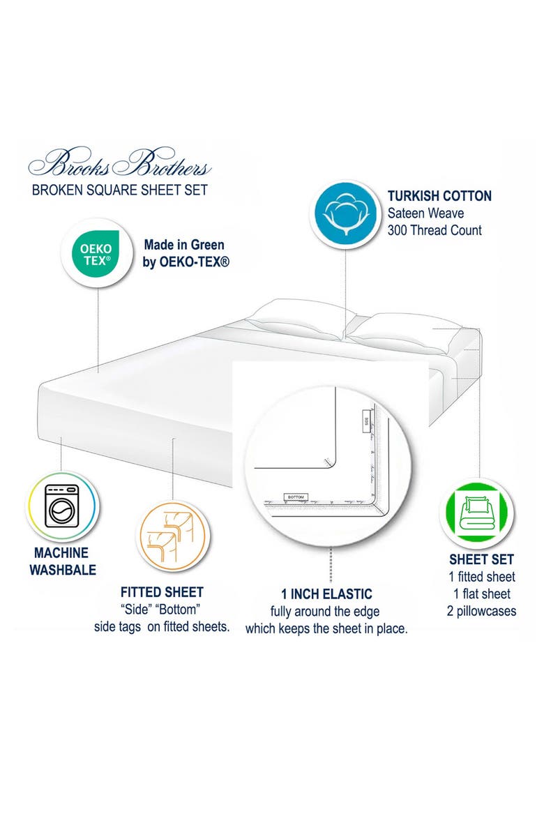 Broken Square 300 Thread Count Sheet Set, Alternate, color, NAVY