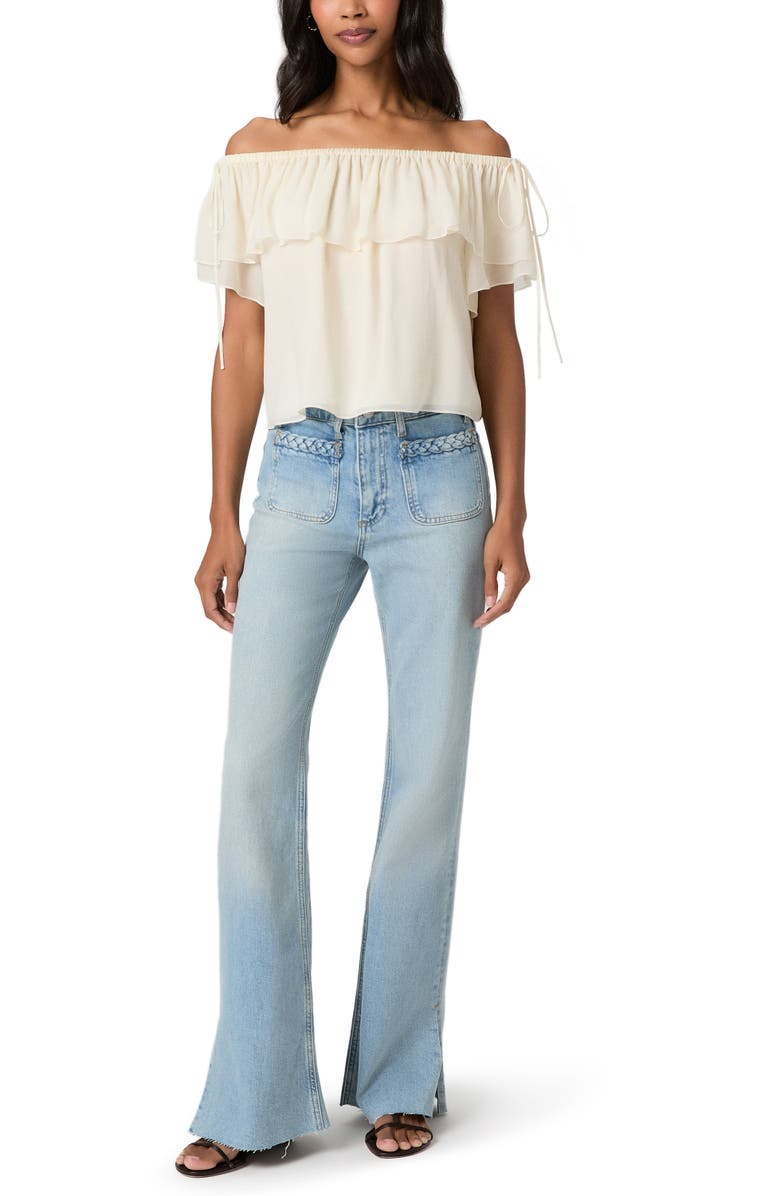 PAIGE Sofia High Waist Patch Pocket Slit Seam Raw Hem Jeans, Alternate, color, Montebello