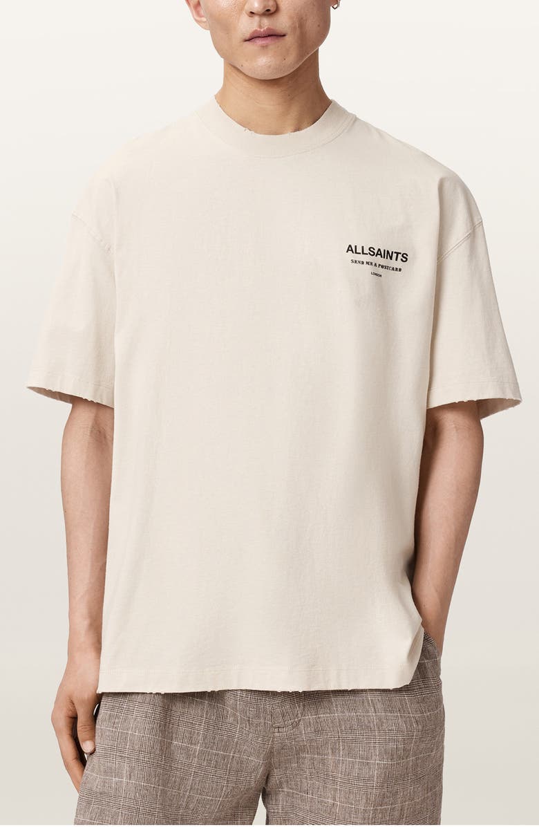 AllSaints Affix Graphic Cotton T-Shirt, Main, color, Dusk White