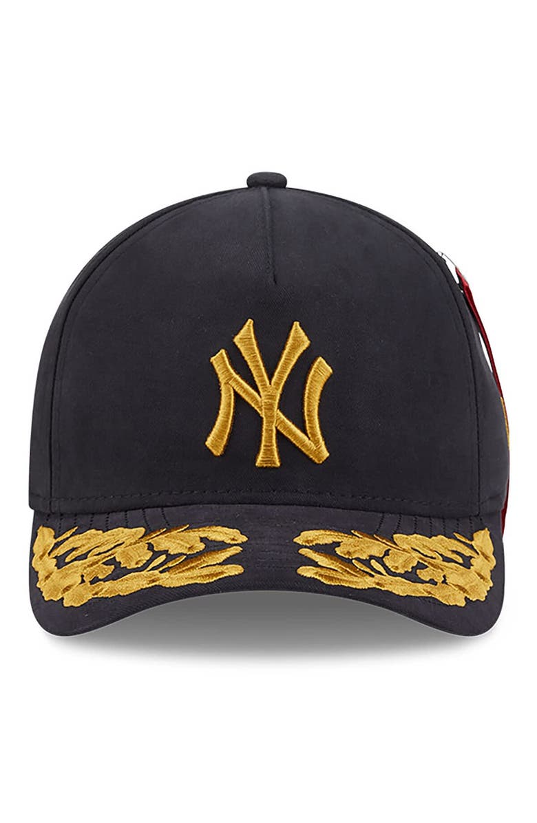 New Era x Alpha Industries Men's New Era x Alpha Industries  Black New York Yankees A-Frame 9FORTY Adjustable Hat, Alternate, color, Black