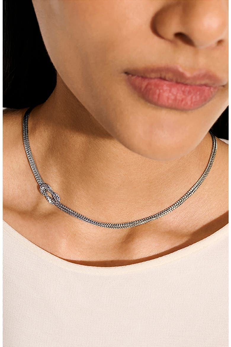 Love Knot Necklace, Alternate, color, SILVER