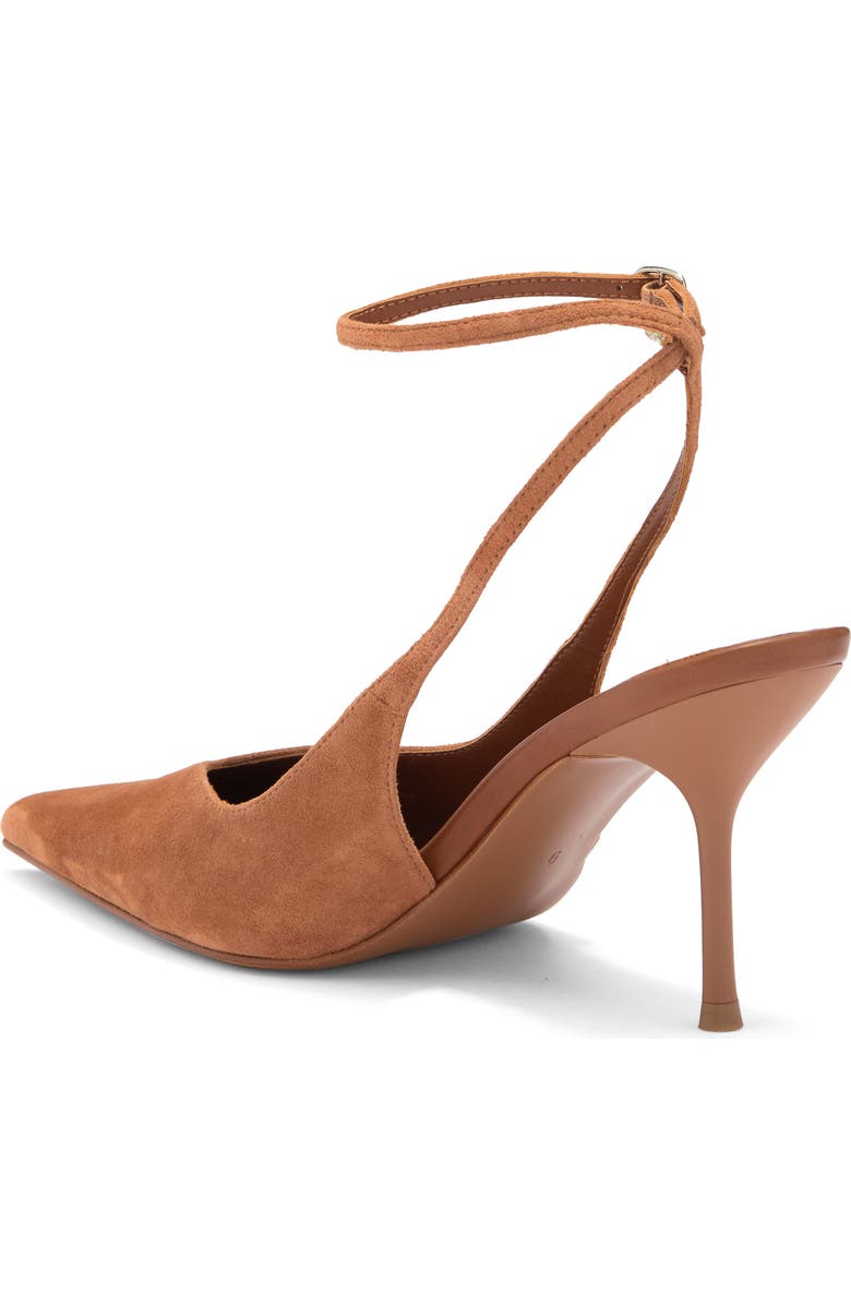 Jeffrey Campbell Executive Ankle Strap Pointed Toe Slingback Pump, Alternate, color, Tan Suede