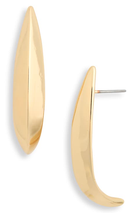 Curved Bar Stud Earrings