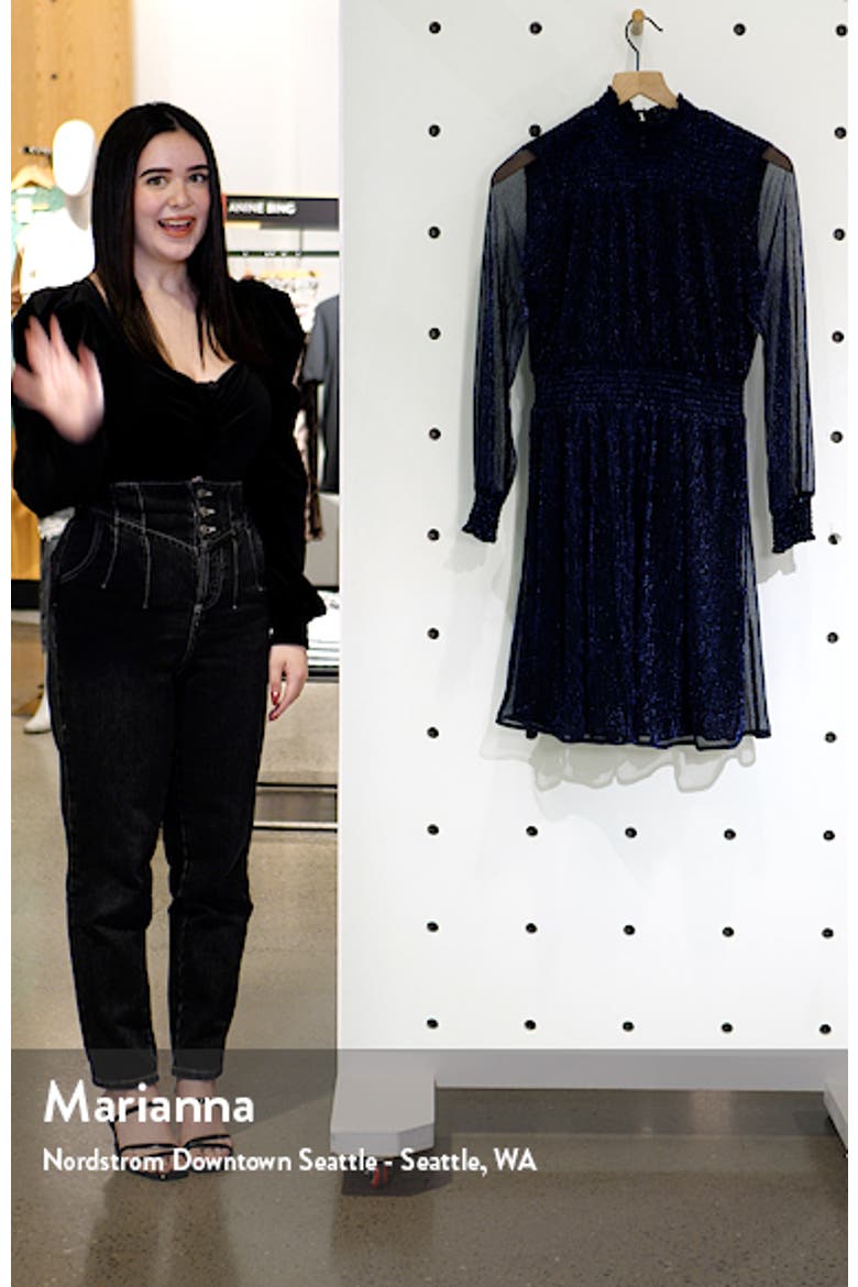 Metallic Long Sleeve Cocktail Dress video