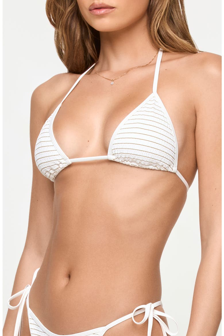 Stripe Bikini Top, Alternate, color, WHITE