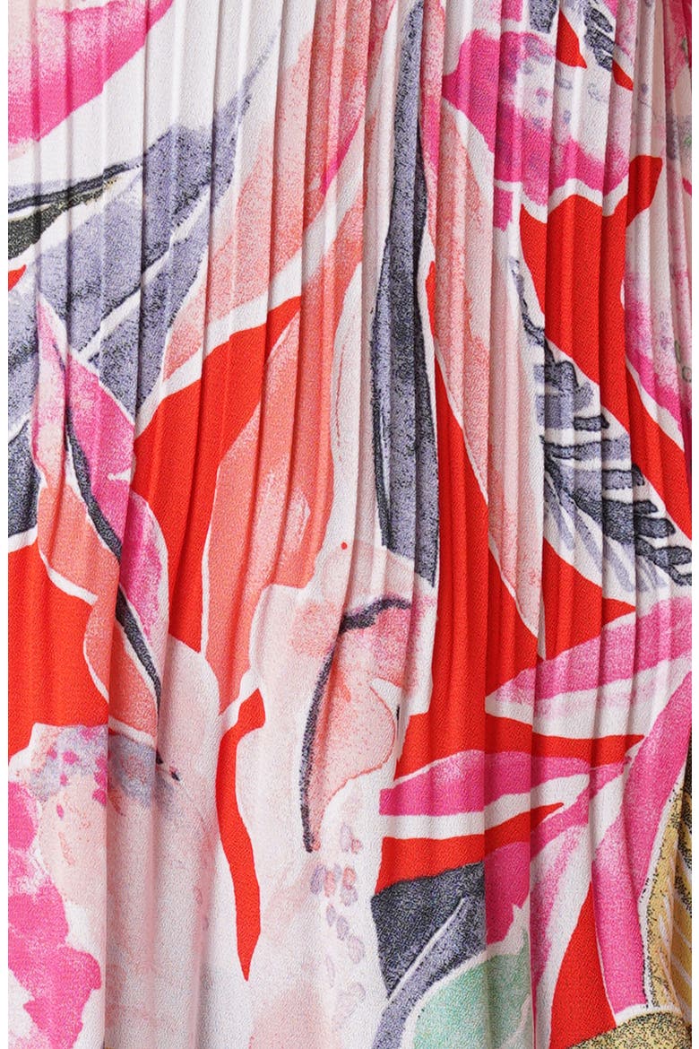 Pleated Tie Neck Short Sleeve Top, Alternate, color, MAGDELENA