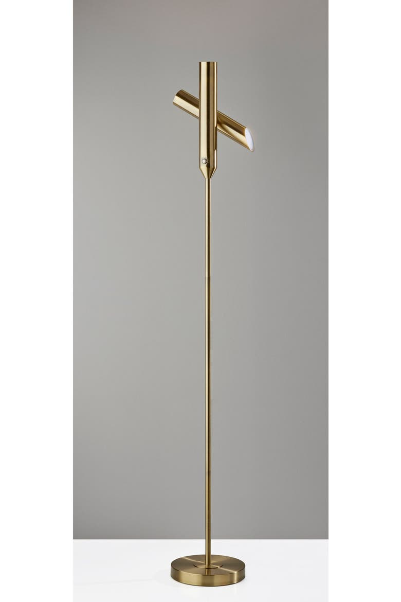 Vega LED Torchiere Floor Lamp, Alternate, color, ANTIQUE BRASS