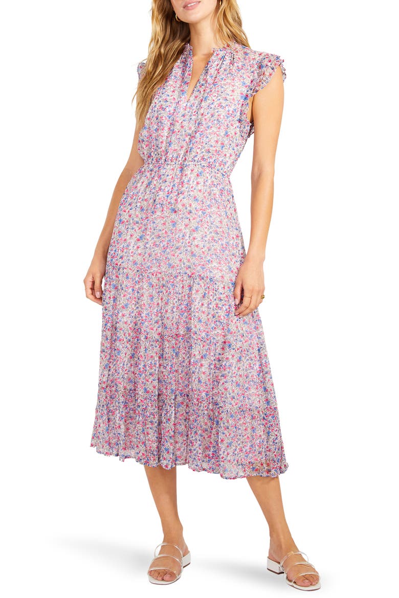 Canyon Moon Floral Midi Dress, Main, color, BLUE