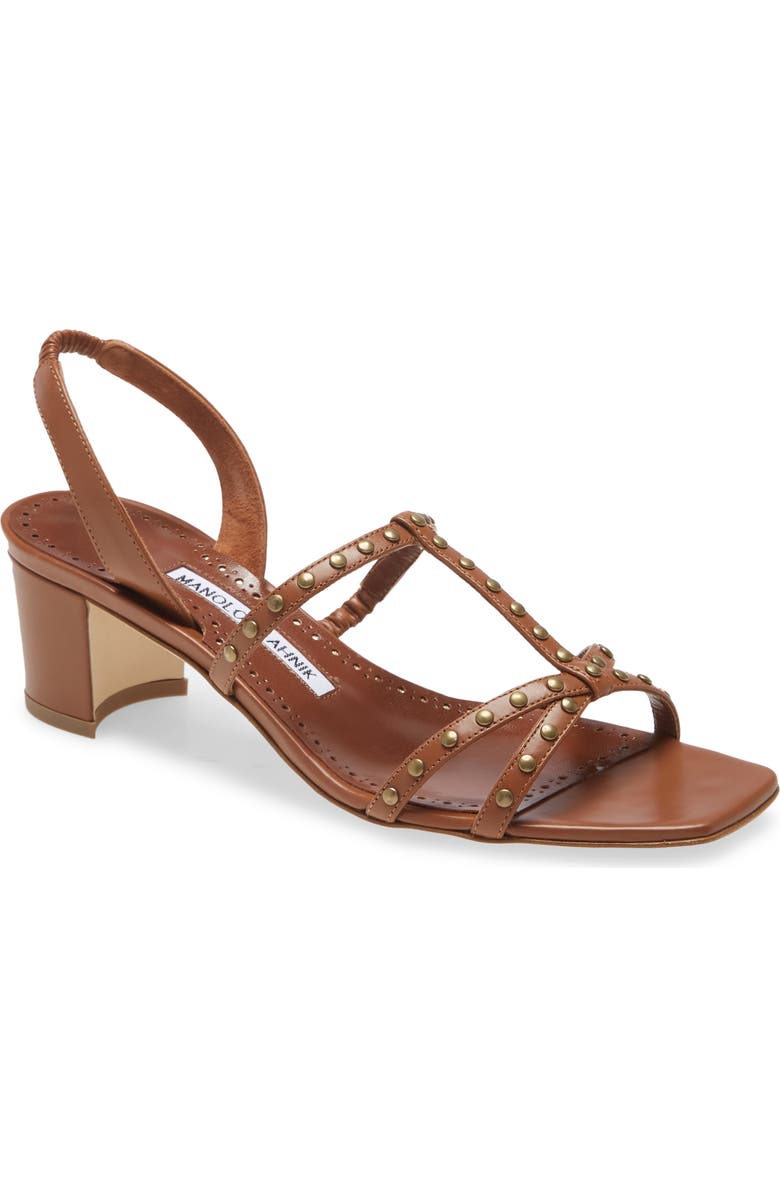 Manolo Blahnik Luce Studded Slingback Sandal, Main, color,