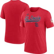 Nike Men's Nike Heather Red St. Louis Cardinals Cooperstown Collection Eras Tri-Blend T-Shirt
