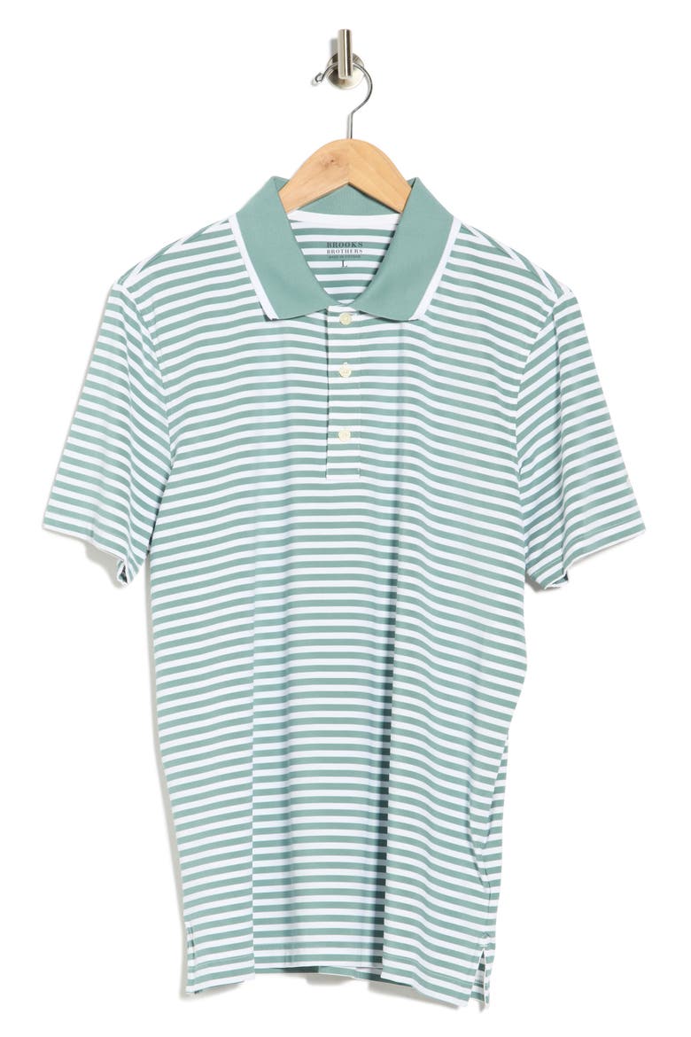 Feeder Stripe Polo, Alternate, color, GREEN/ WHITE