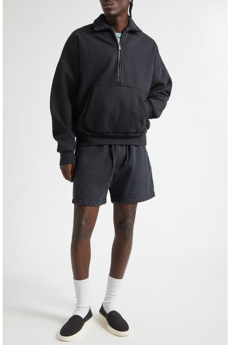 Cotton Half Zip Pullover, Alternate, color, BLACK