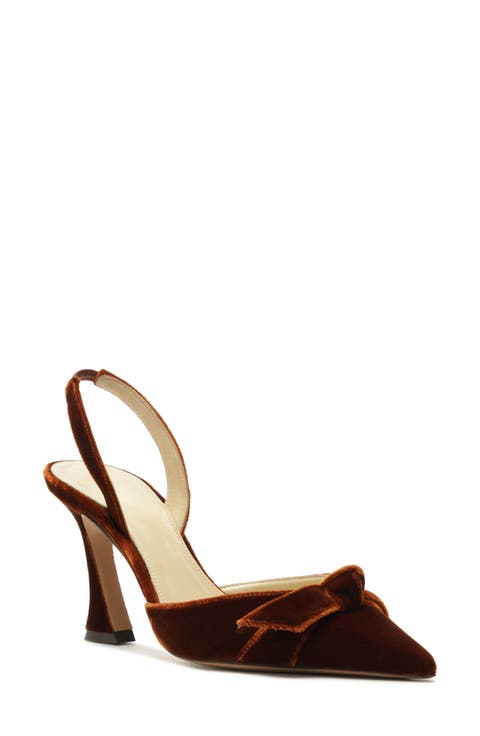Clarita Bow Pointed Toe Slingback Sandal (Women)