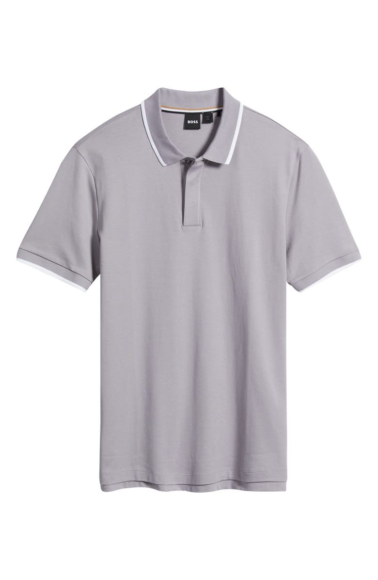 BOSS Parlay Tipped Cotton Polo, Alternate, color, Light/ Pastel Purple