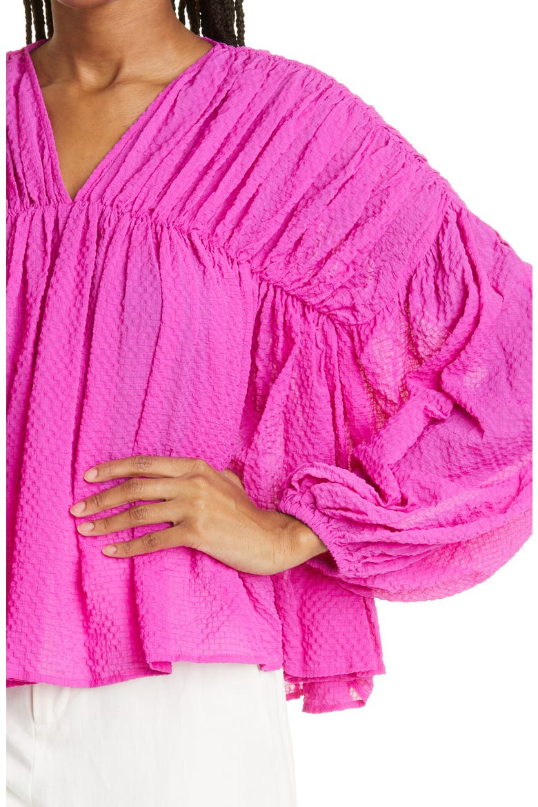 Maelys Gathered Top, Alternate, color, FLAMINGO