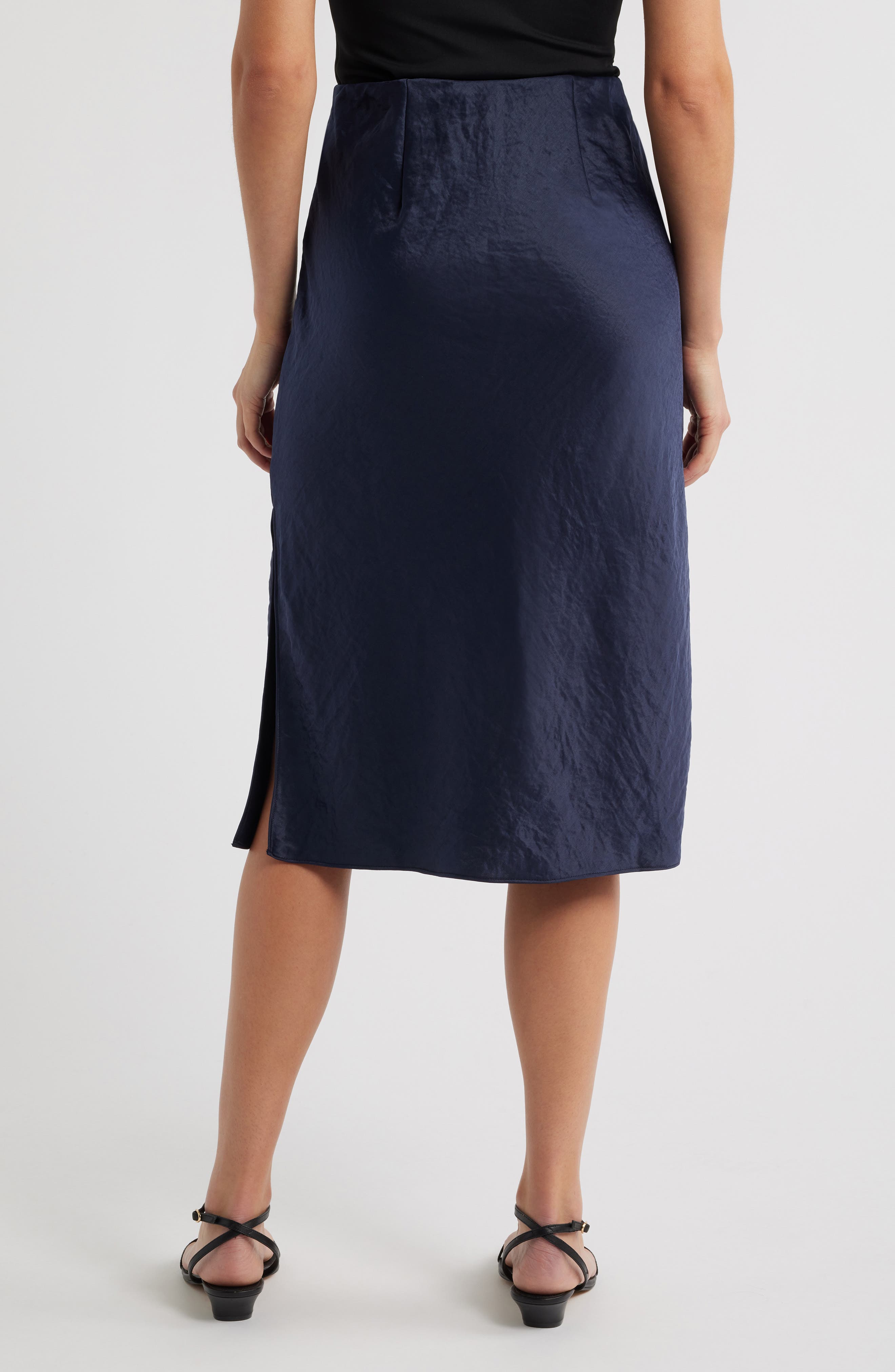Satin Midi Slipskirt - image 2