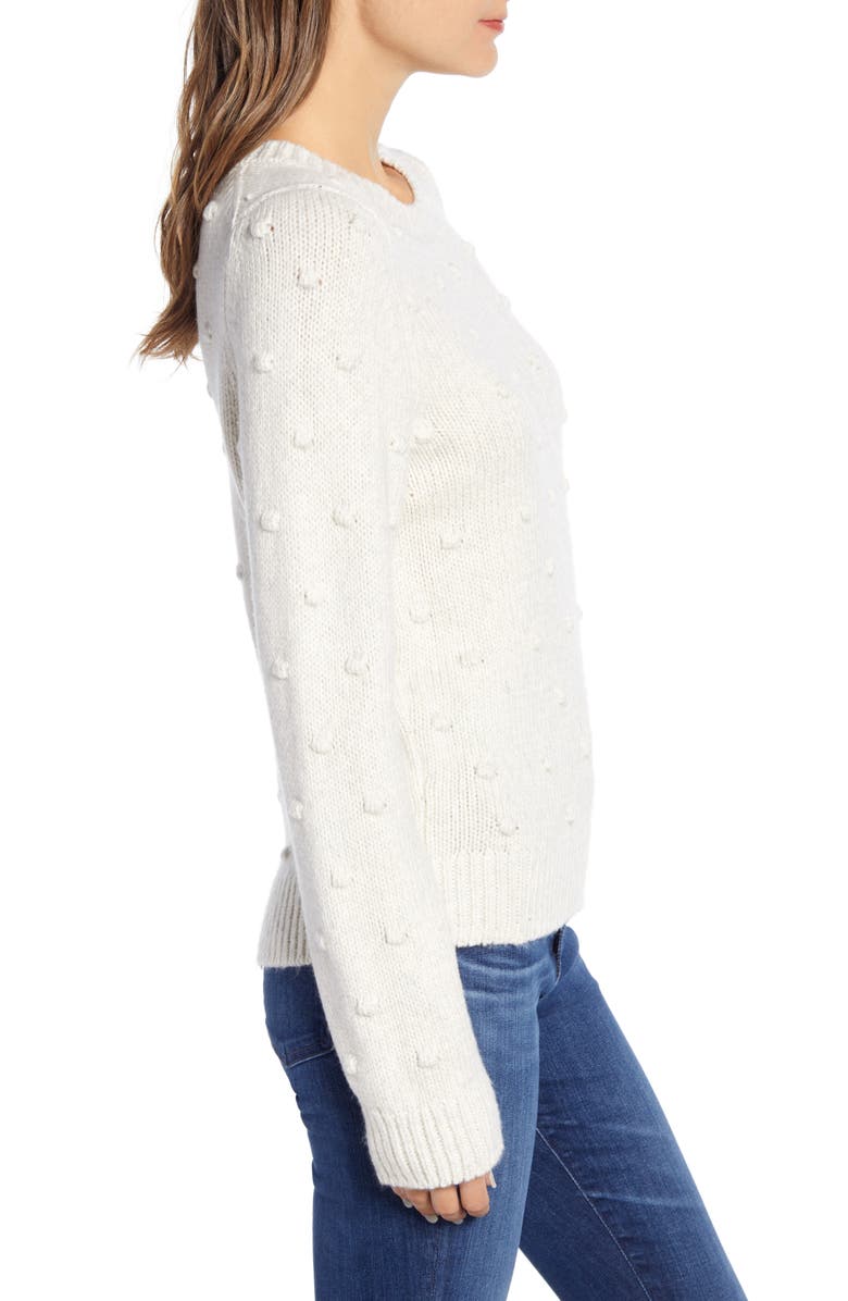 Lucky Brand Bobble Stitch Crewneck Cotton Blend Sweater, Alternate, color, 