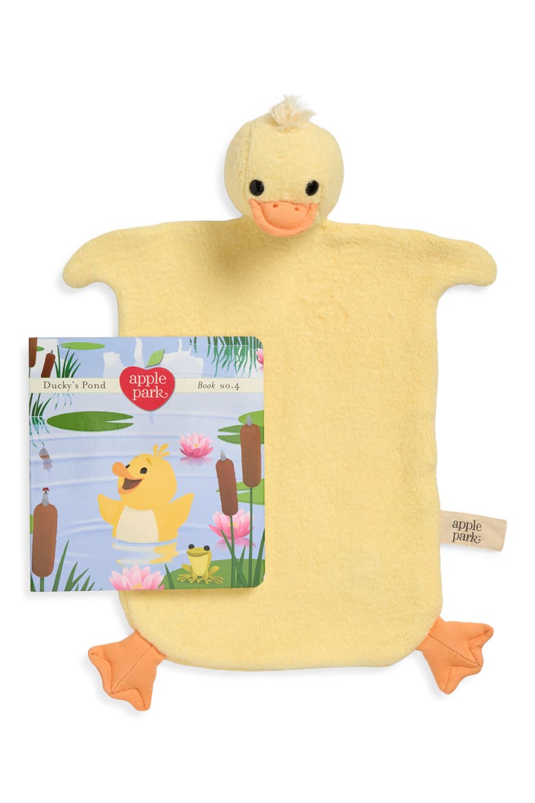 Ducky's Pond Board Book & Ducky Blanket Set, Main, color, DUCKIE