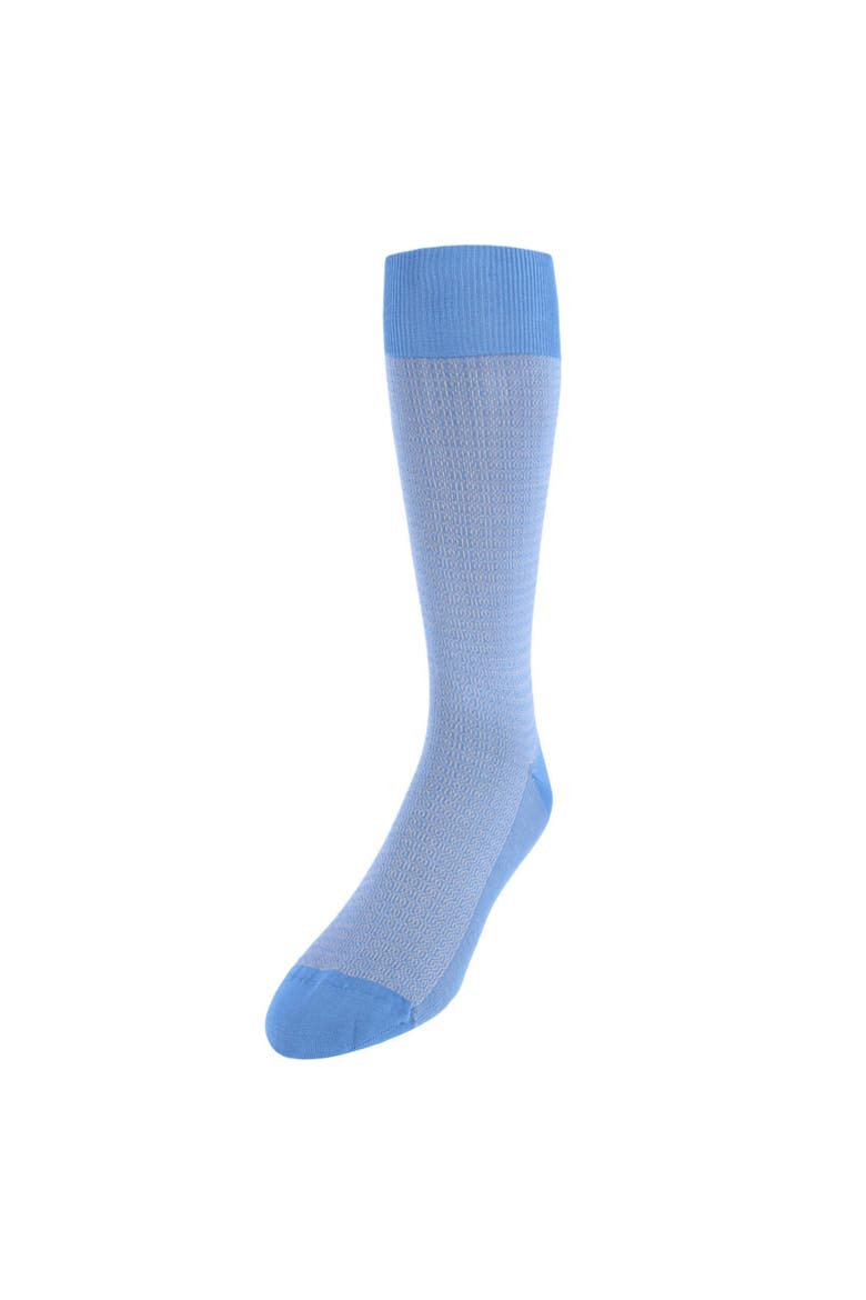 Bernard Chain Link Over The Calf Mercerized Cotton Socks, Main, color, Azure Blue