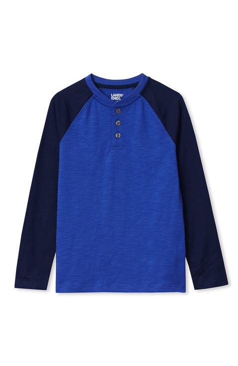 Boys Long Sleeve Striped Henley